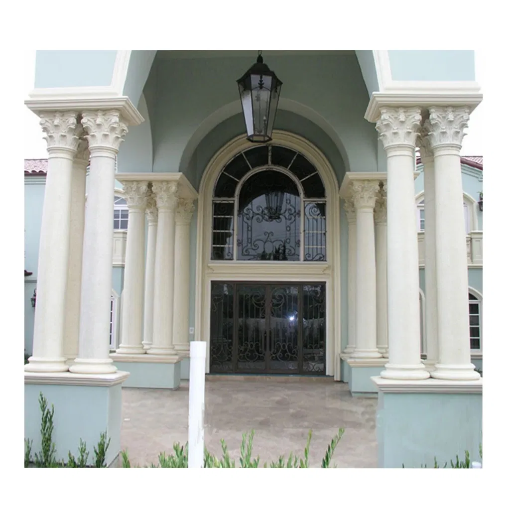 European Style Outdoor Column Natural Stone Roman Round Pillar