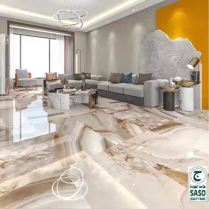 Luxury Polished Glossy Agate Pattern Porcelain Tile for Decoration