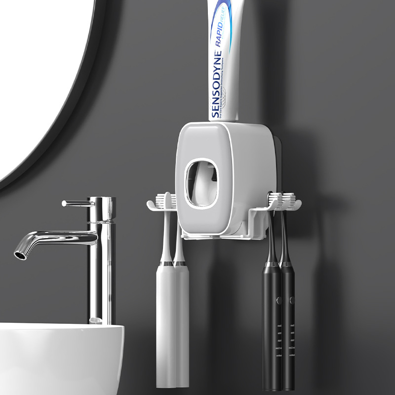 Home Couple Storage Rack Smart Toothbrush Holder with UV Sterilizer and Toothpaste Dispenser