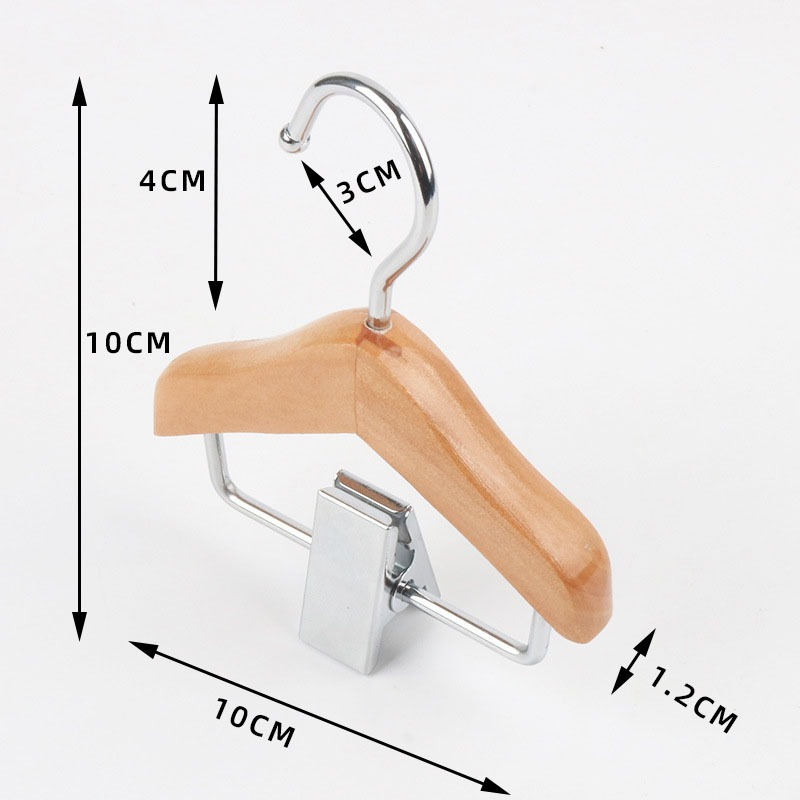 Cute Wooden Mini Small Pet Clothes Dog Cat Small Hanging Baby Wooden Hanger with Clip Mini Hanger for Doll Clothes