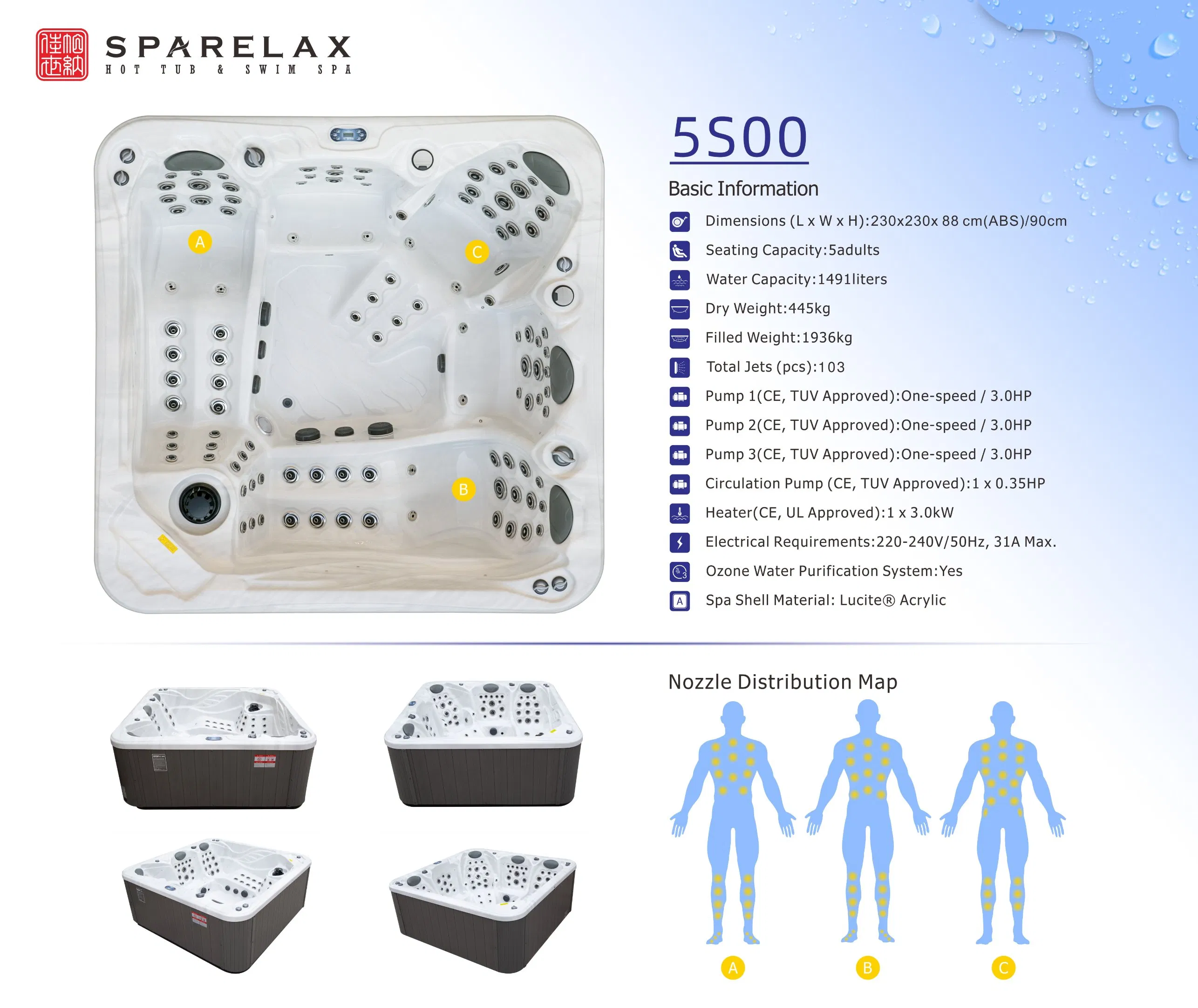 Надувной портативный СПА-бассейн для релаксации