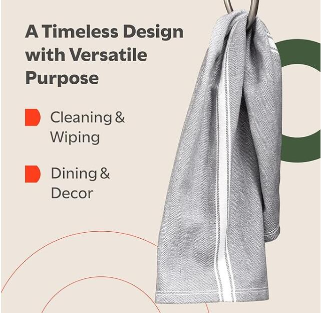 Premium Soft Kitchen Towels - Absorbent, Quick Dry, Easy Care