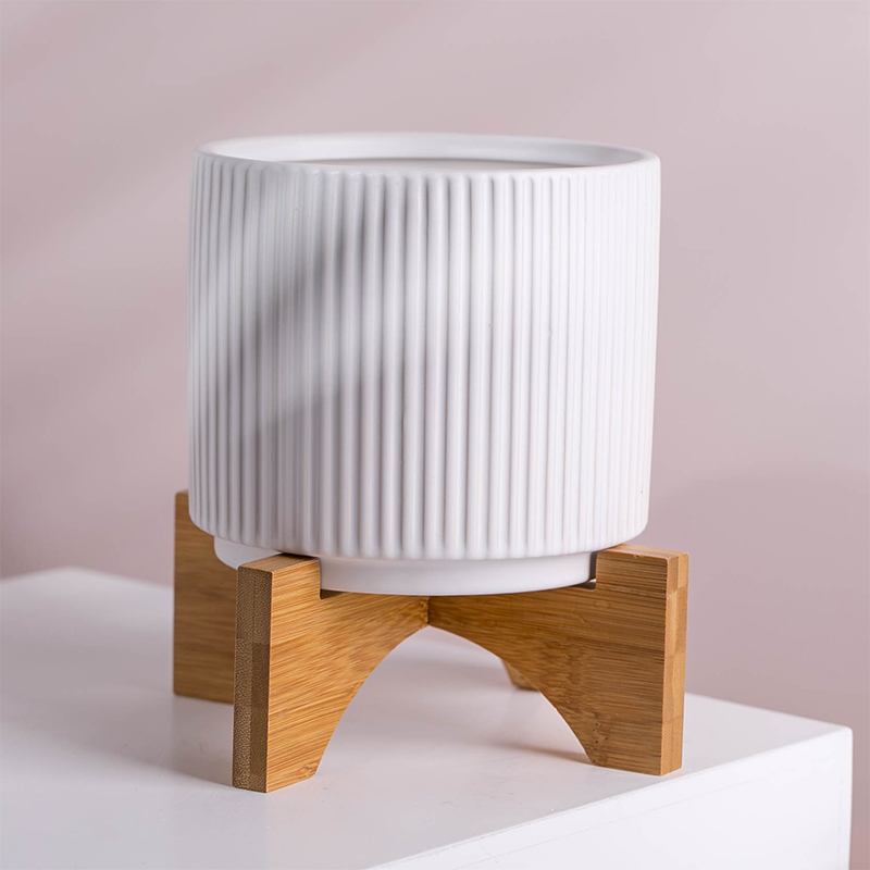 Кашпо керамические белые Bluk для комнатных растений