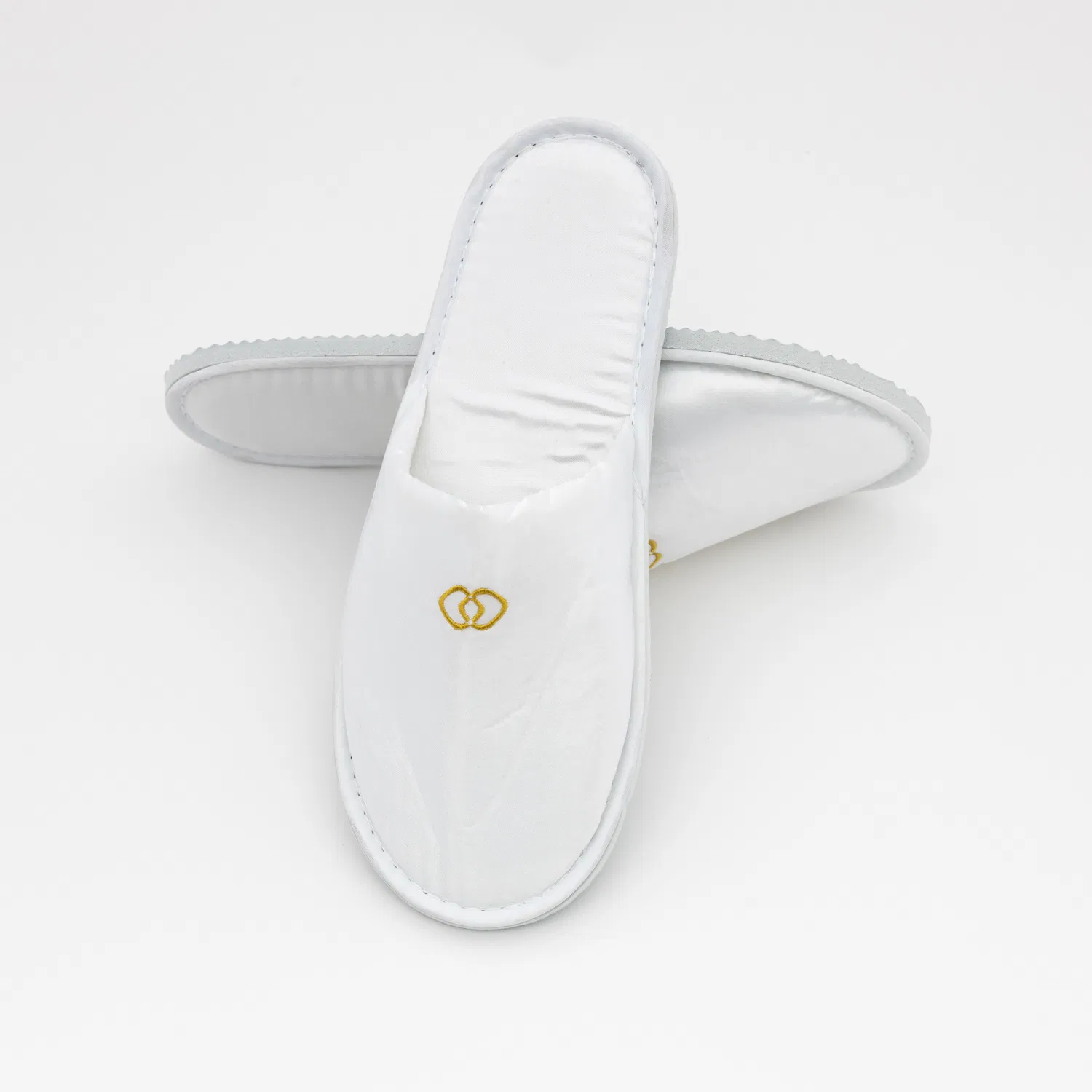 Cotton Velour Disposable Customized Hotel Slippers with Embroidered Logo
