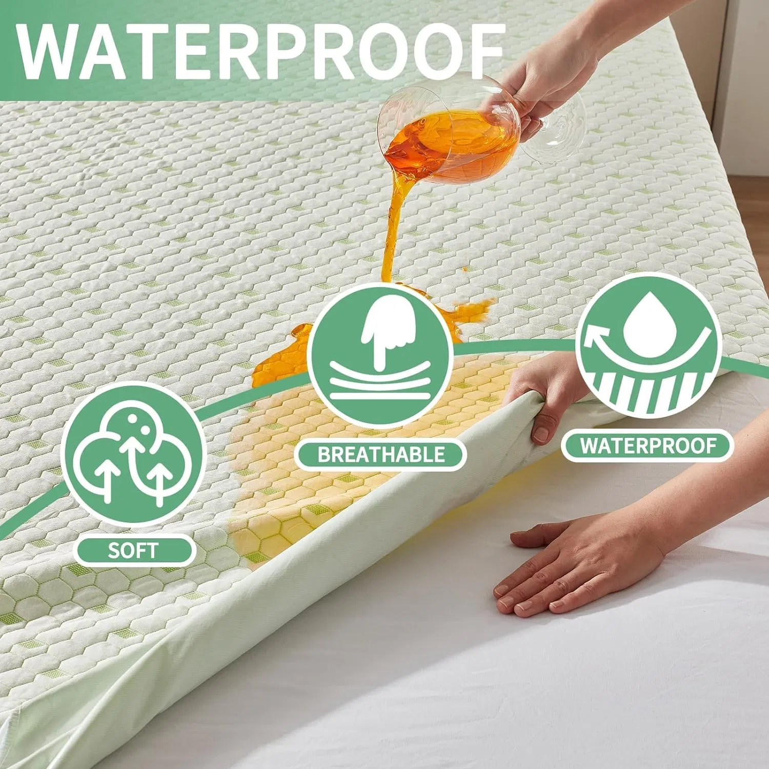 Luxurious 3D Bamboo Mattress Protector for Ultimate Comfort