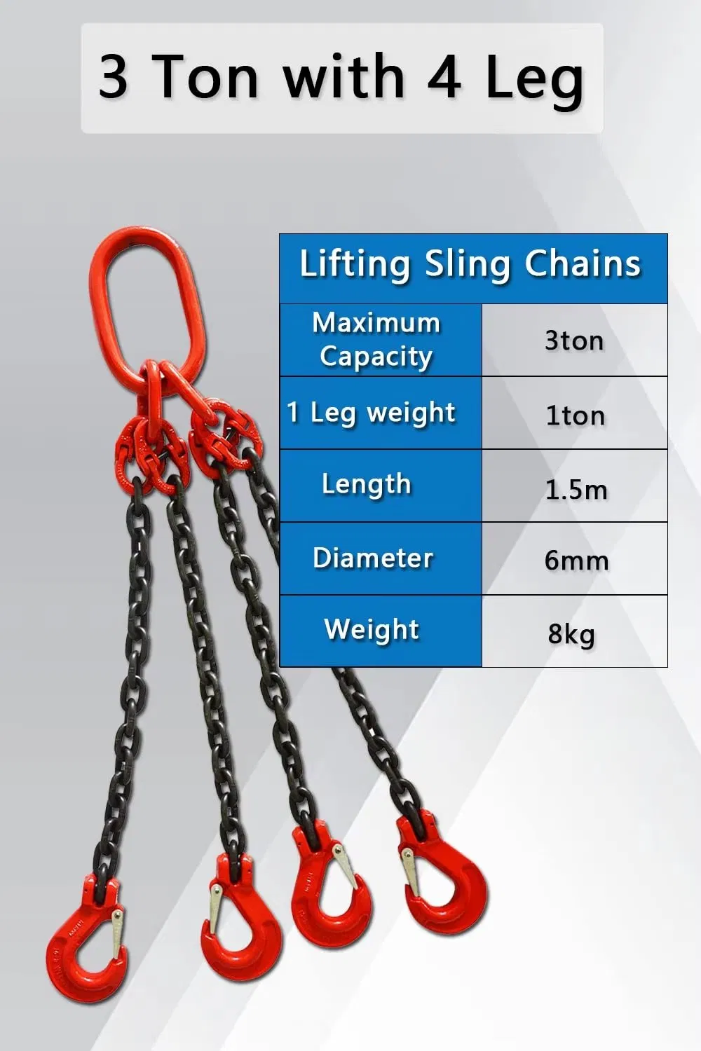 Грузовая цепь G80 с крюком для стропов