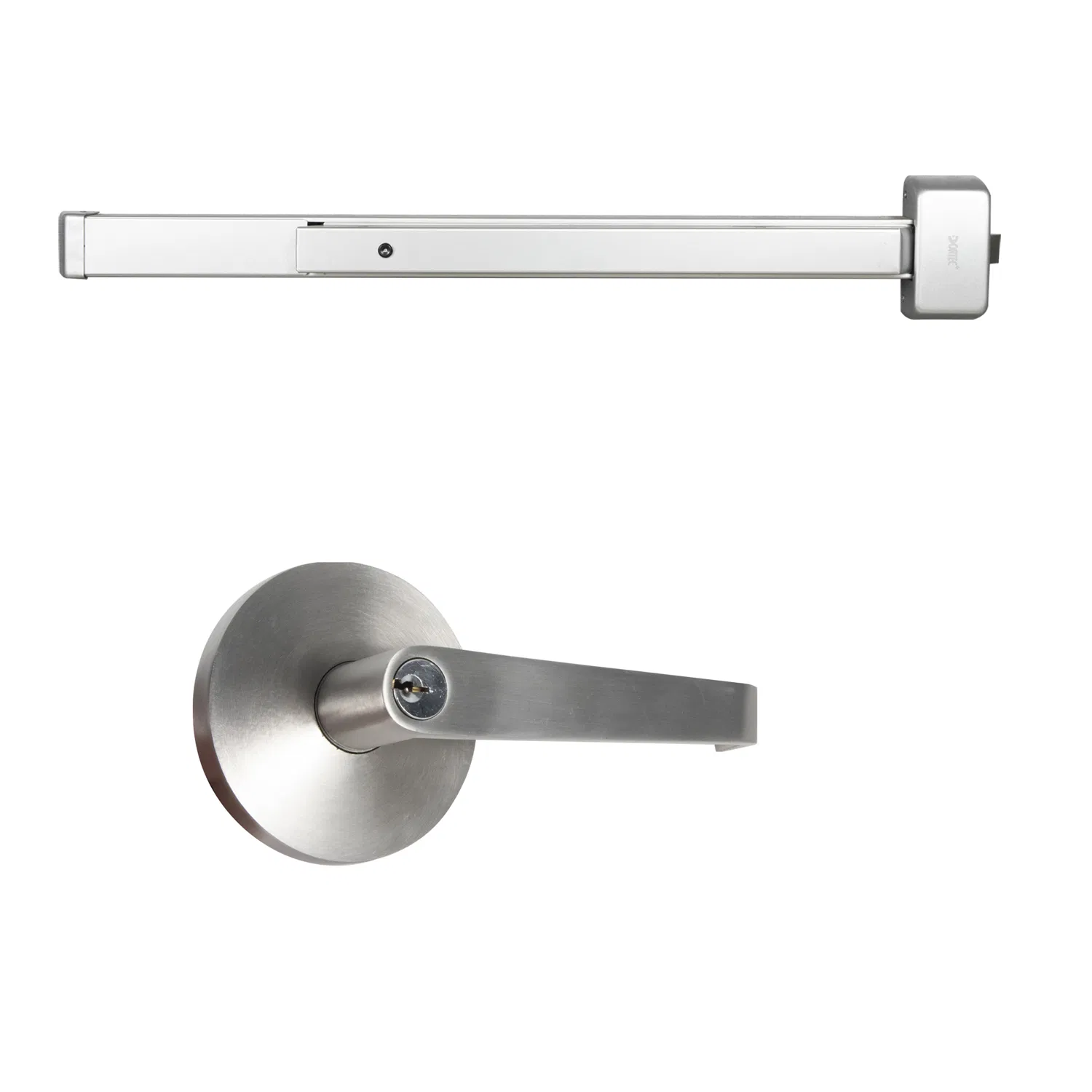 Emergency Exit Push Bar with Outside Lever Handle