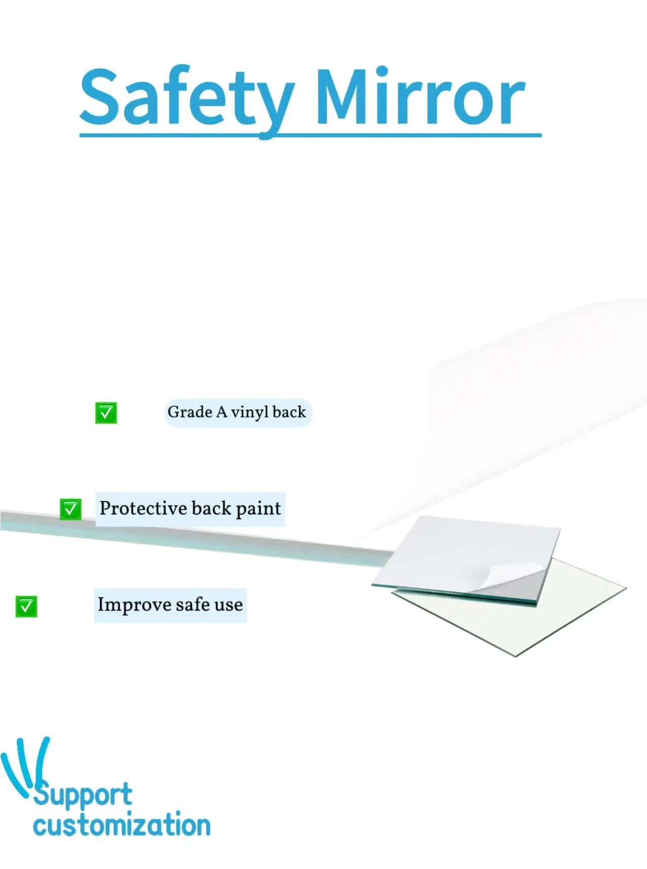 Copper Free Mirror/Laminated/Safety/Shaped/Bathroom/Quality/Gym/Wall Mirror/Decorative/Home