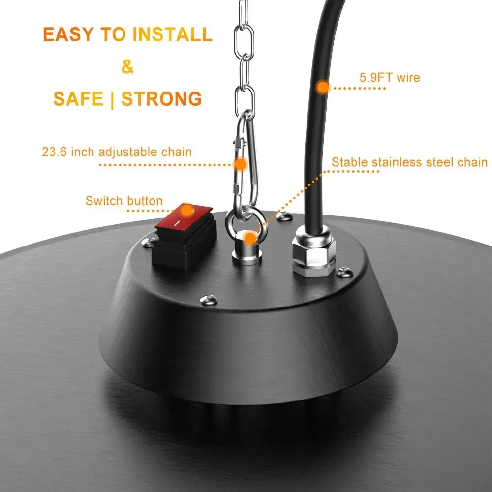 Infrared Space Heater Patio Electric Ceiling Hanging Outdoor Indoor Heater 2000W