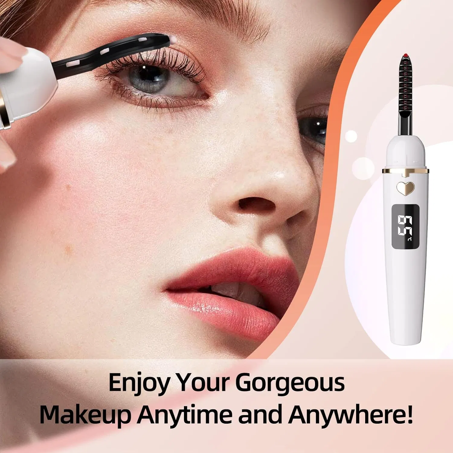 Portable USB C Rechargeable 24h Long Lasting Intelligent Power off Electric Eyelash Curler