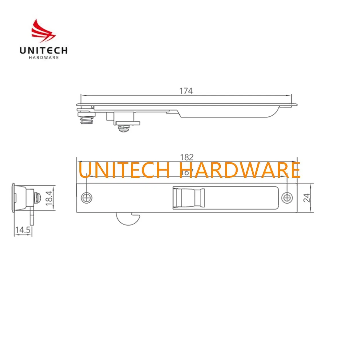 Nigeria Aluminium Window Door Lock Latch with Key Window Hardware Accessories
