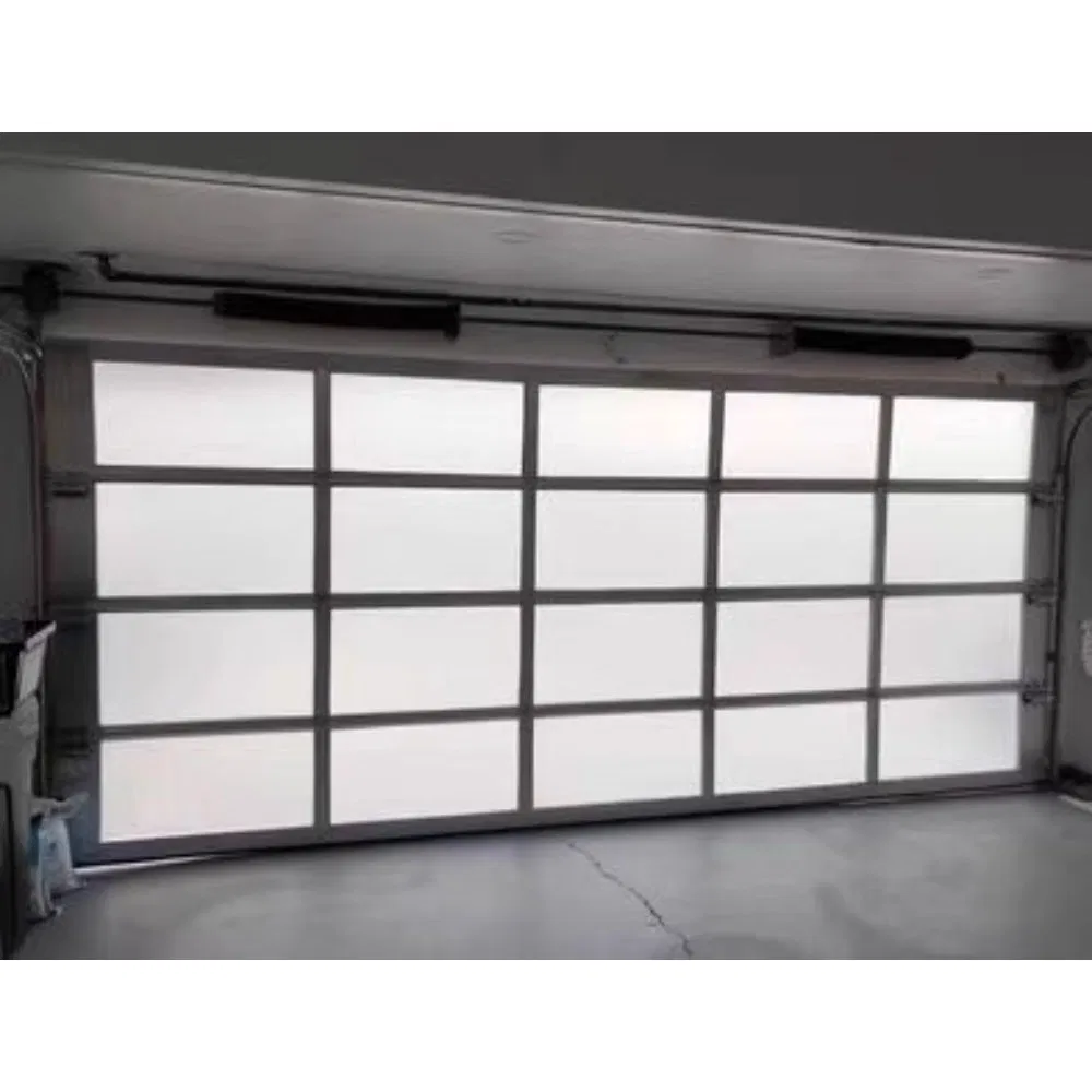 Elegant Transparent Garage Door with Flexible Power Supply Options