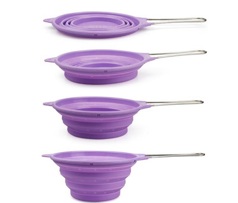 Kitchen Tools BPA Free Silicone Folding Drain Basket
