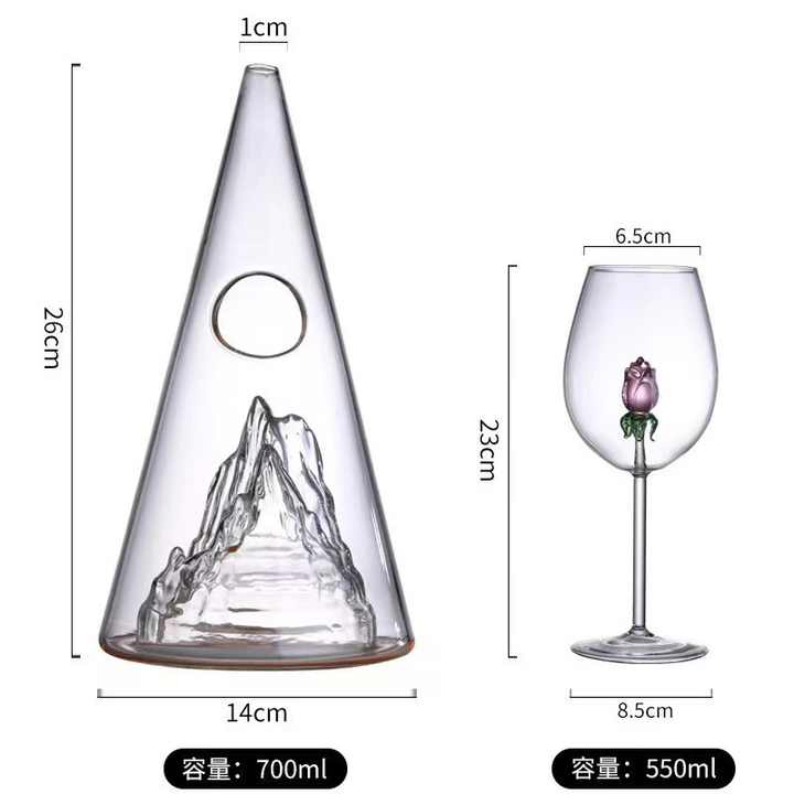 Mountain Shape Glass Decanter for Red Wine Exquisite Borosilicate Glass Wine Decanter