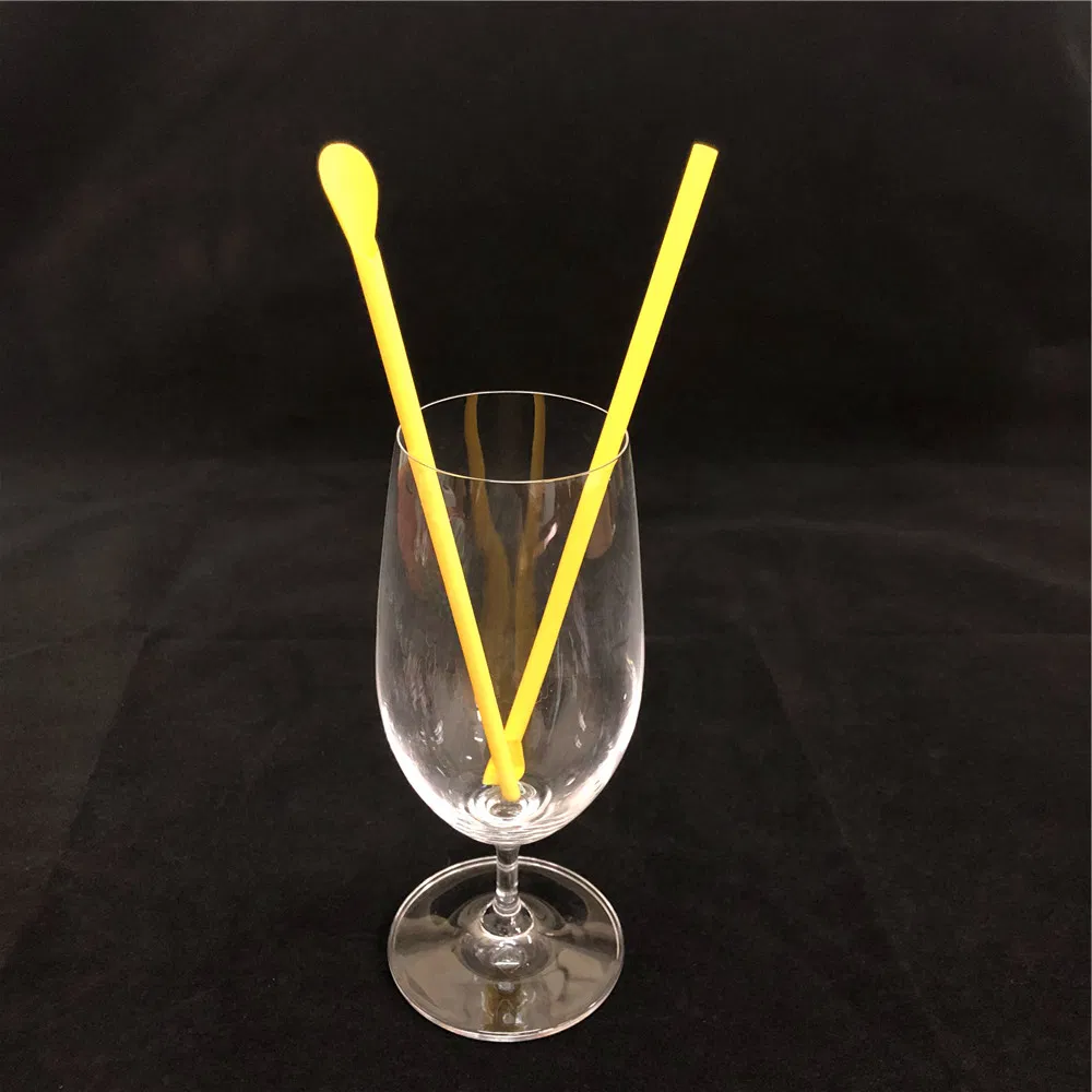 Factory Sale Biodegradable Eco Daily Use Colorful PLA Spoon Straws for Coffee Milk Drinking