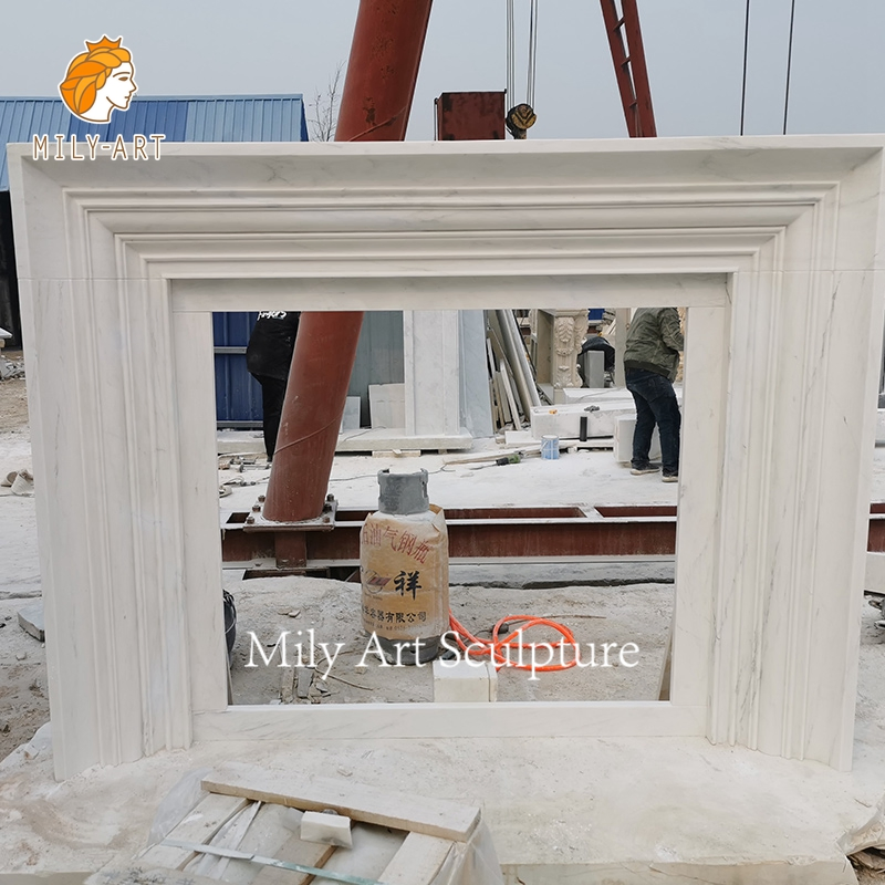 Carving Natural Stone Simple Regency Marble Fireplaces Mantel Surround