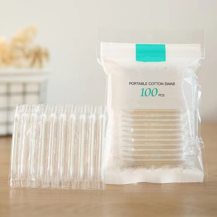 Custom Logo Eco Friendly Organic Natural Absorbent Biodegradable Paper Ear Cotton Bud Swabs