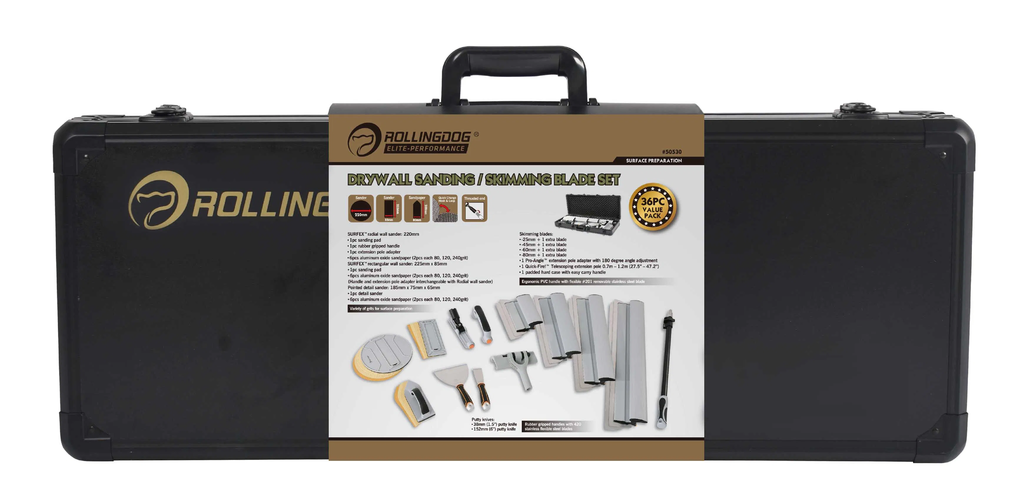 Rolingdog-Elite 50530 Drywall Sanding / Skimming Blade Set (36PC)