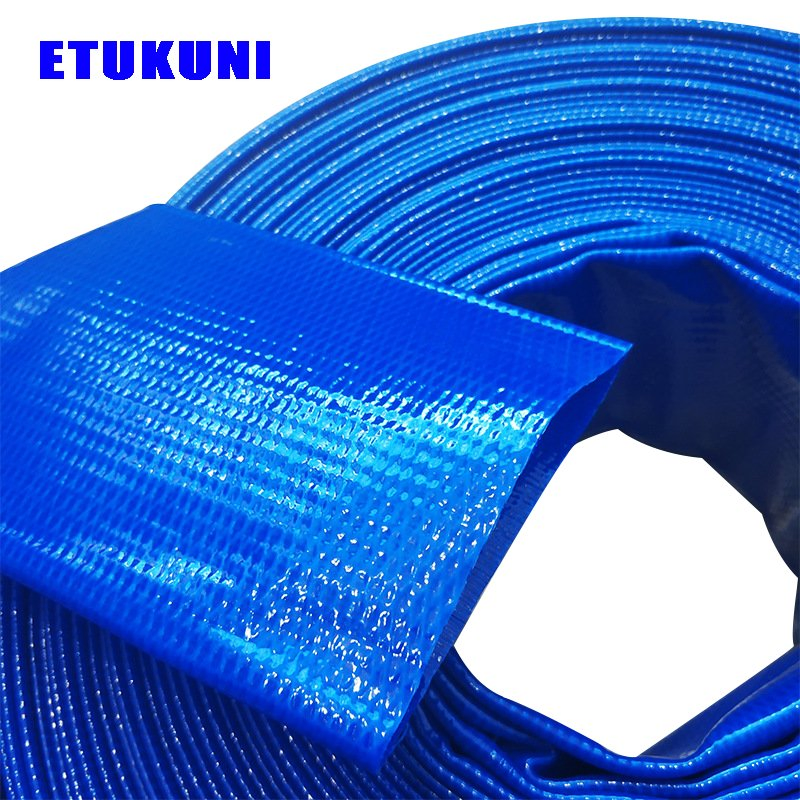 Factory Manufacturer PVC Polyester Reinforced Layflat Hose Lightweight Low Maintenance for Mining Water Drainage System with Connector