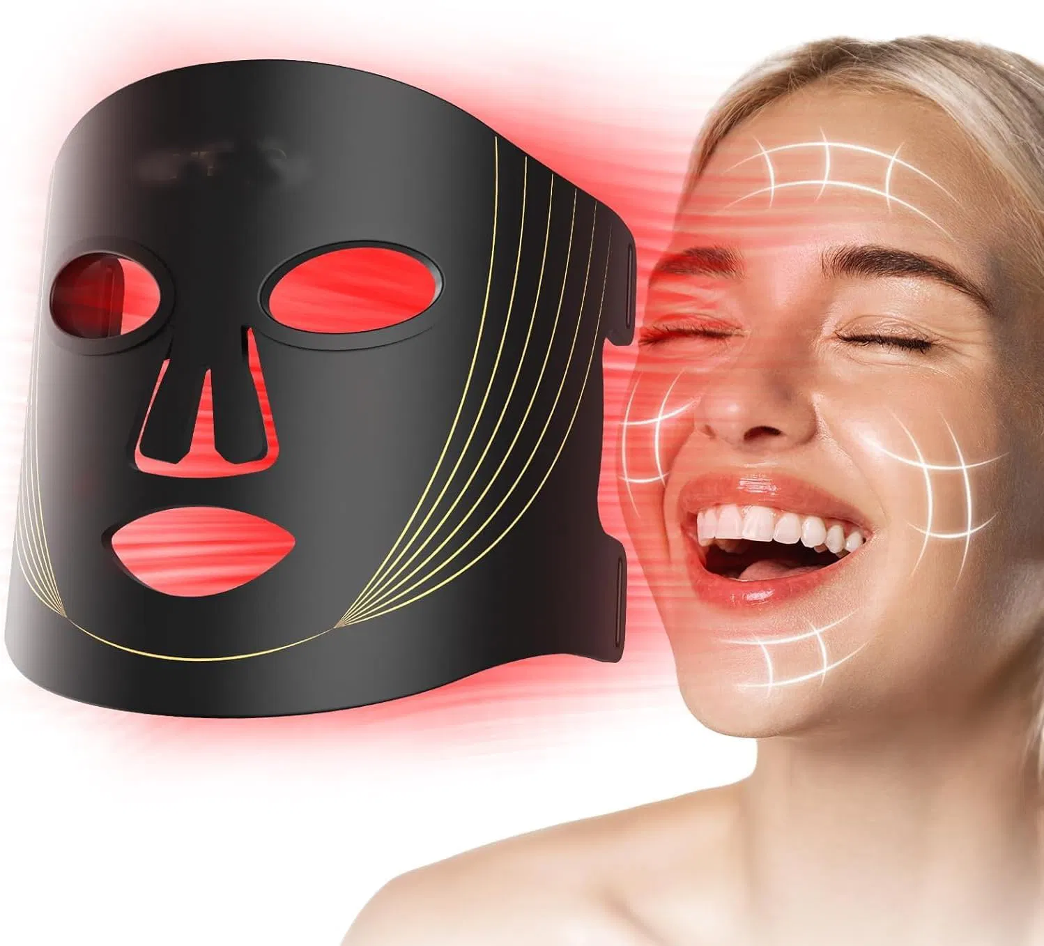 Custom Red Light Therapy for Face 3 Modes Portable LED Facial Mask