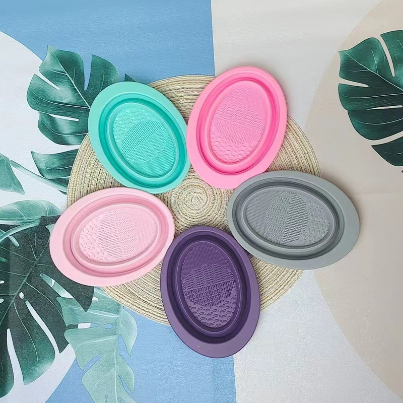Foldable Silicone Cosmetic Brush Washing Bowl Silione Travel Makeup Bowl