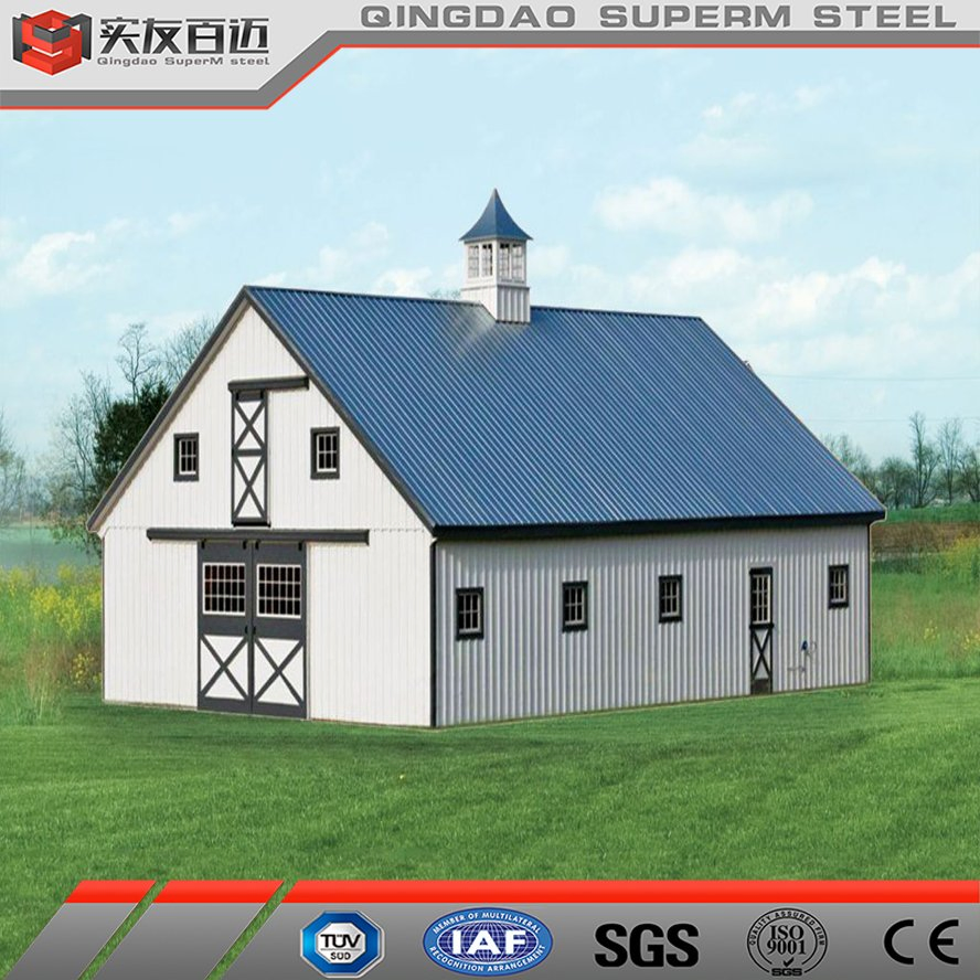 Prefabricated Steel Structure Building Hot Sales Kits Price Prefabr Building Structure Building Horse Storage Shed Barn with Free Design Drawing