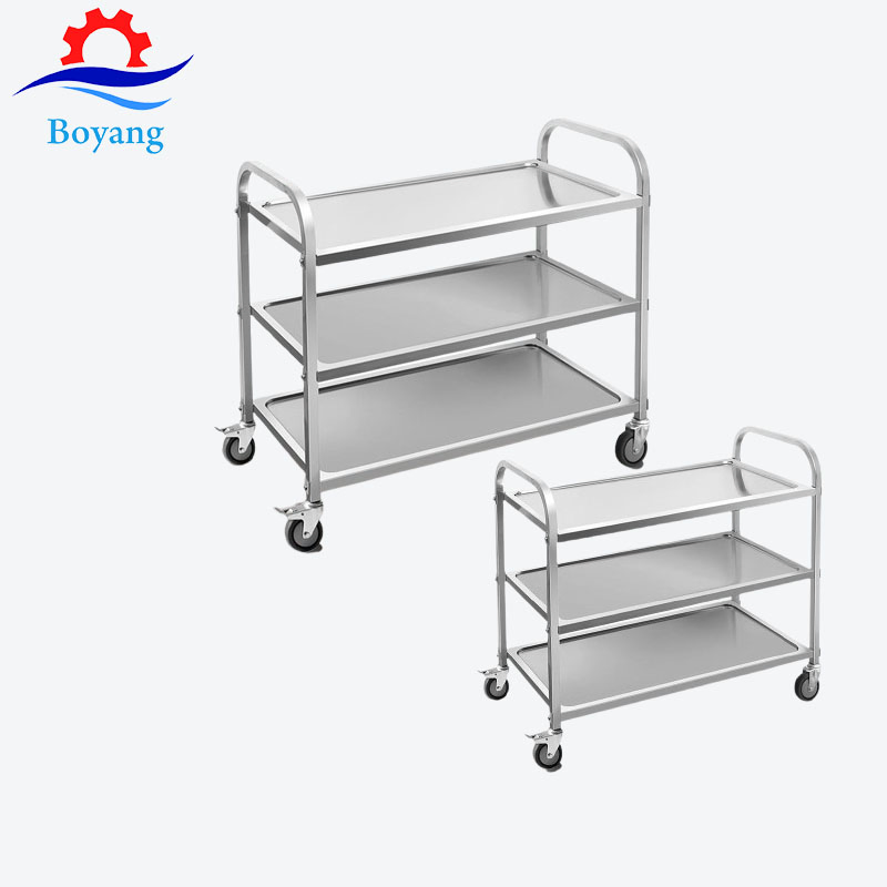 Stainless Steel Kitchen Restaurant Cart Dining Car Cafe Food Truck Dining Car