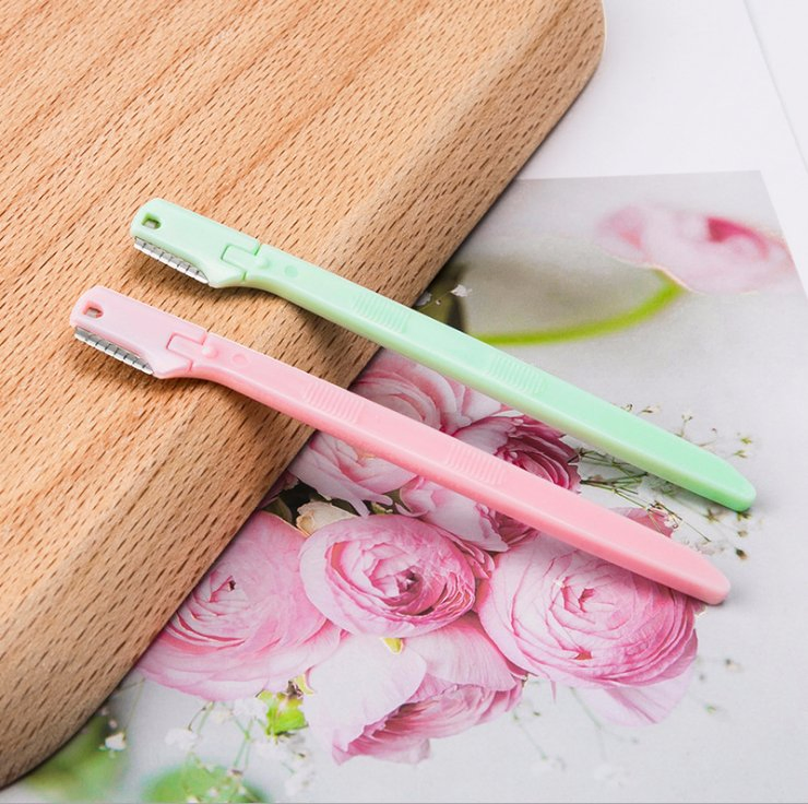 Small Travel Cosmetics Makeup Facial Epilator Trimmer Plastic Mini Eyebrow Razor
