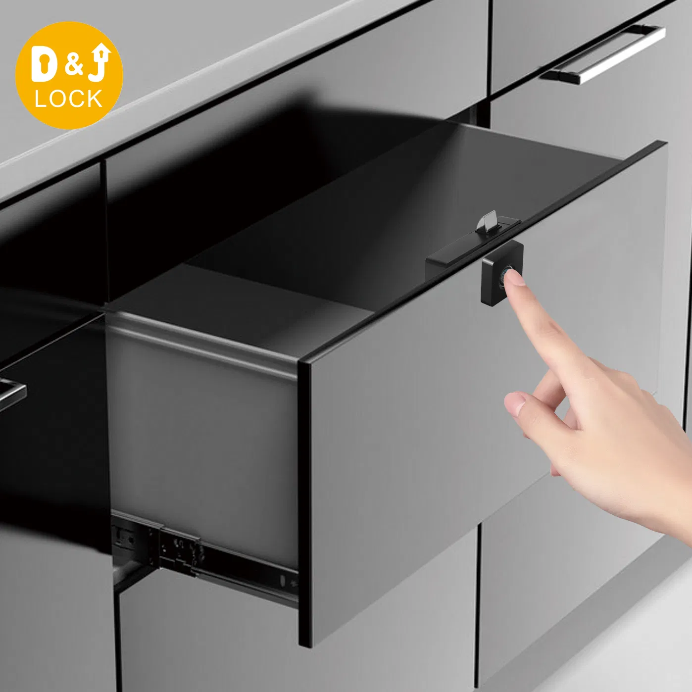 One-Touch Open Fingerprint Drawer Lock Keyless Furniture Cabinet Drawer Smart Lock