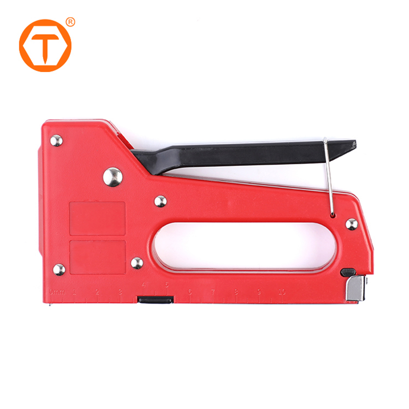 Professional 4-8mm Manual Staple Gun Plastic Staples with Metric-Imperial Scale