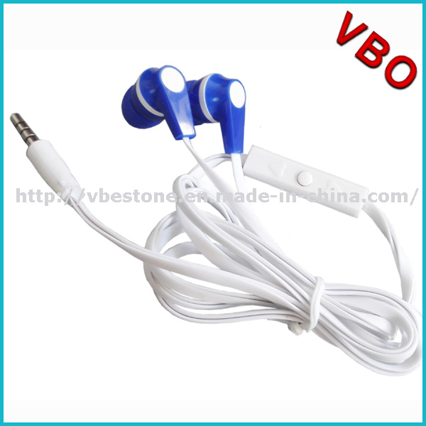 High Quality Popular Falt Cable Earphones with Mic