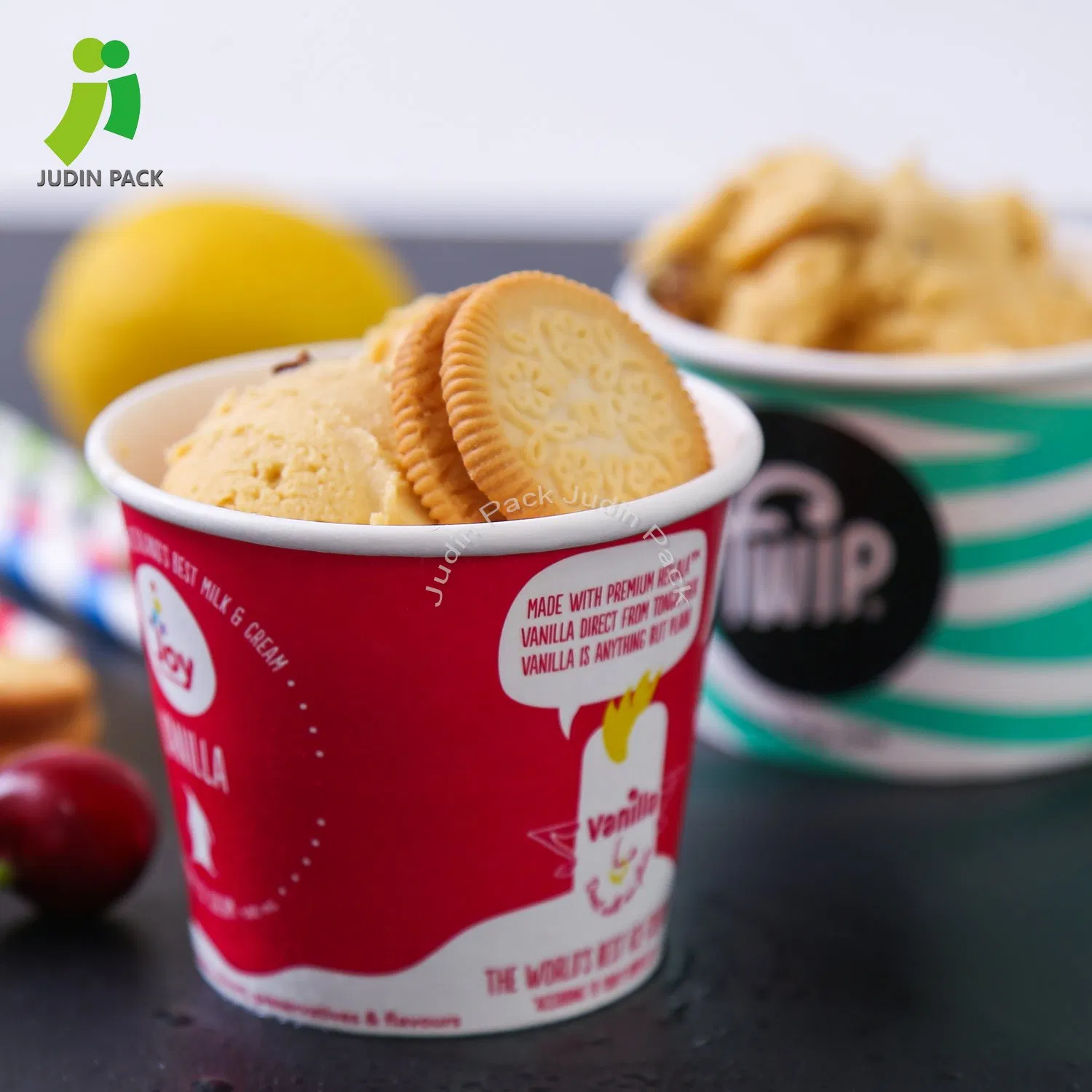 Takeaway Ice Cream Disposable Cup with Lid