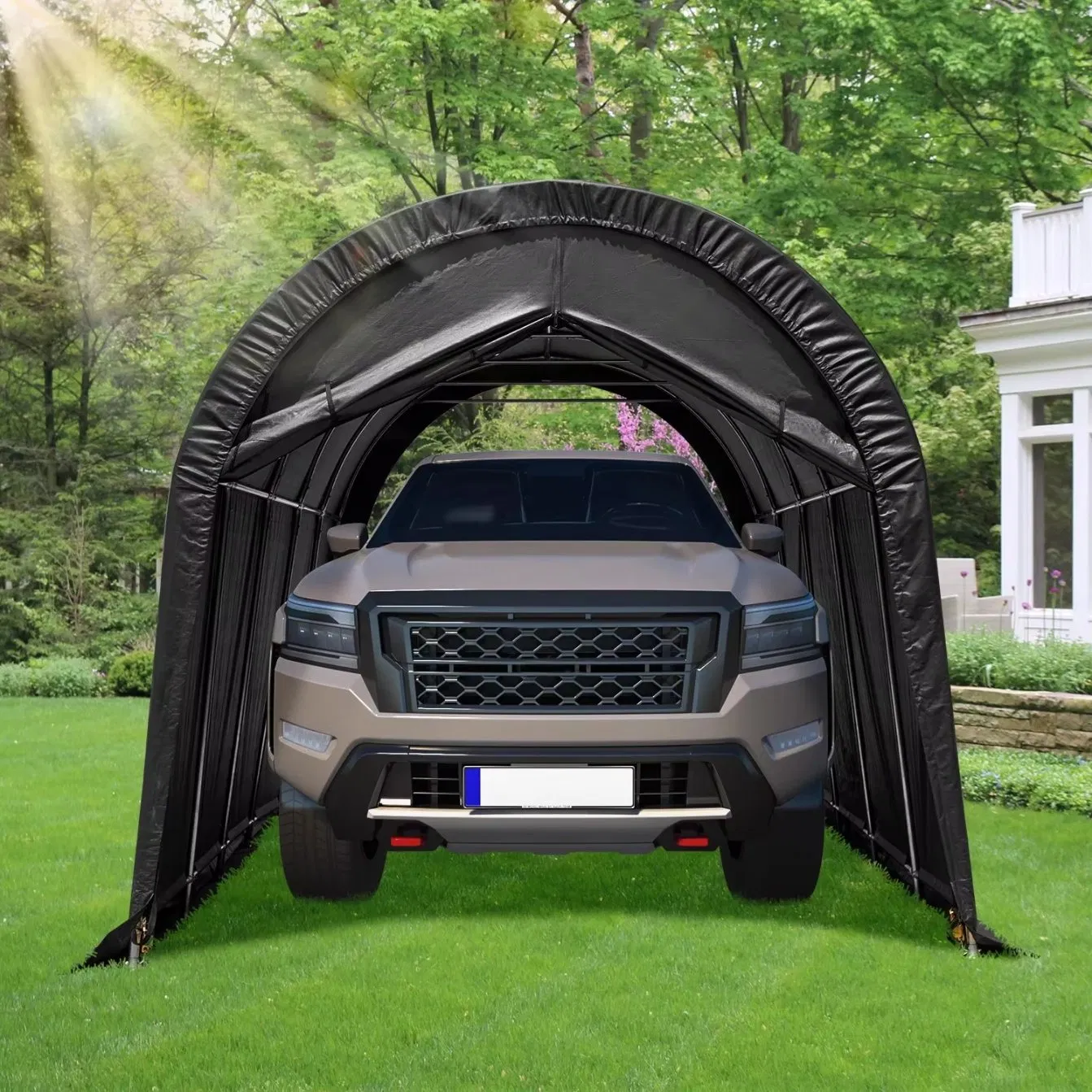 Black 10FT X 20FT Shelter Outdoor Carport Portable Garage