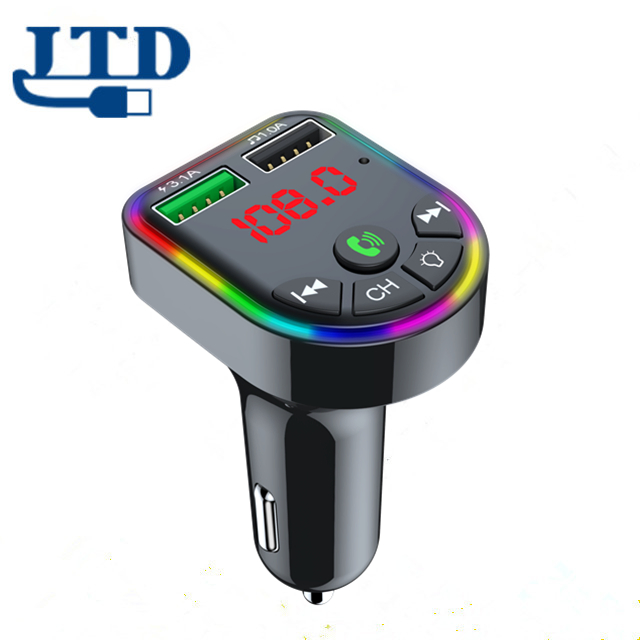 Блютуз-адаптер для авто с подсветкой 7 цветов, SD и USB