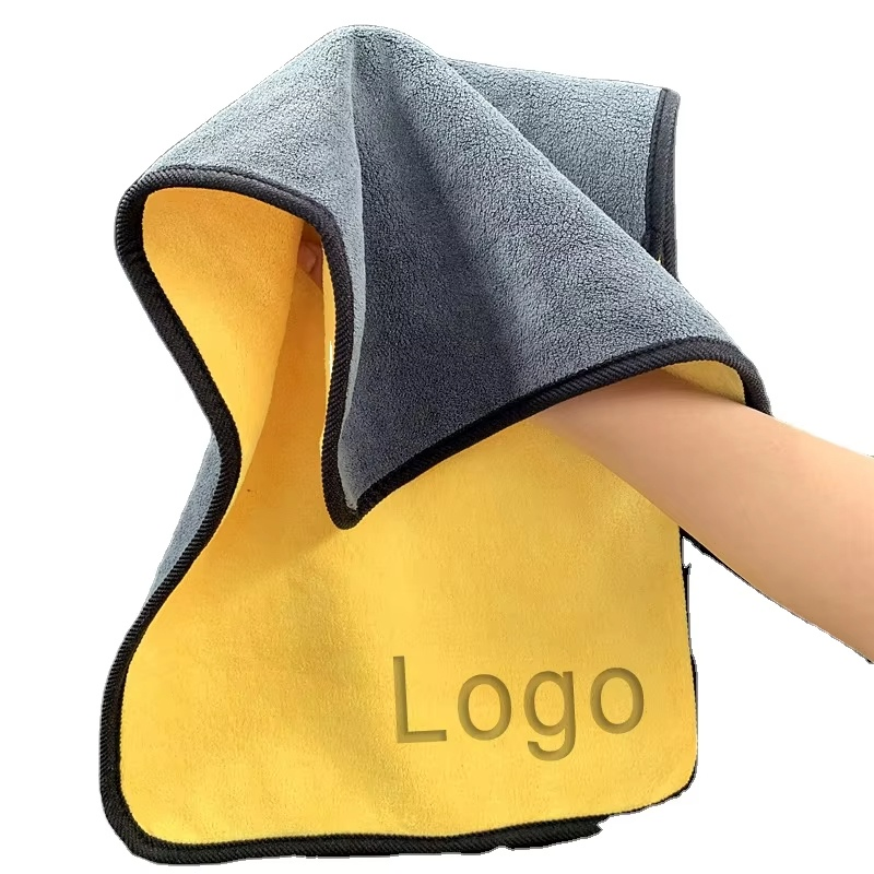 Microfiber High-Density Custom Logo Coral Fleece 600GSM 800GSM Strong Absorbent Car Wash Cleaning Drying Cloth for Washing Car