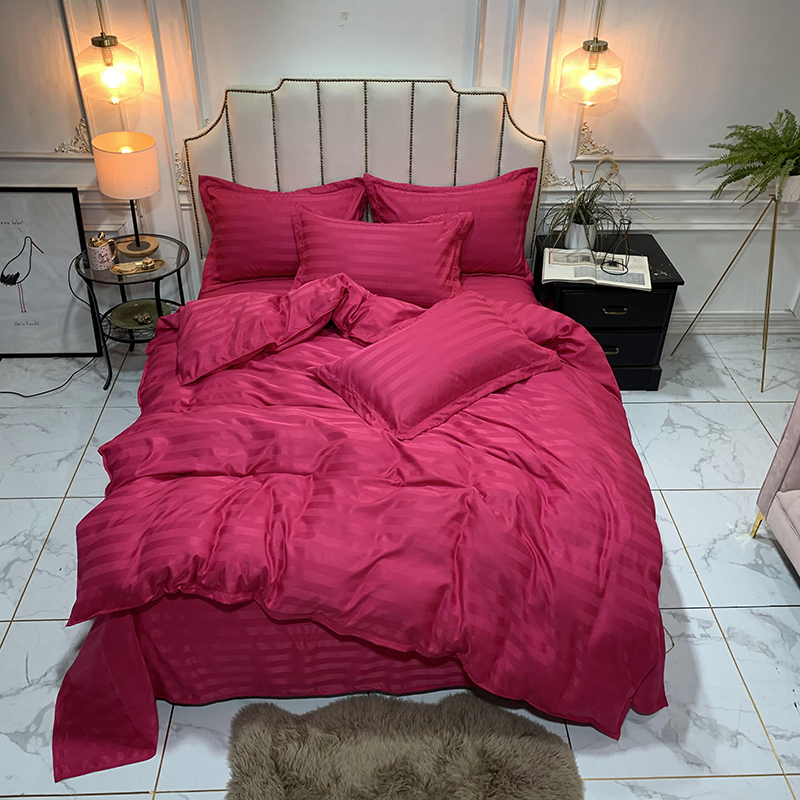 Bed Sheet 3cm Stripes Pattern Bed Linen Star Hotel Luxury Sheet Sets Bedding