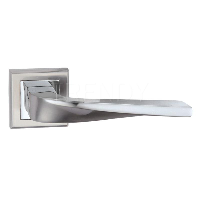 Zinc Alloy Exterior Door Hardware Front Wooden Door Lock Pull Handle on Square Rose (Z6180-ZR09)