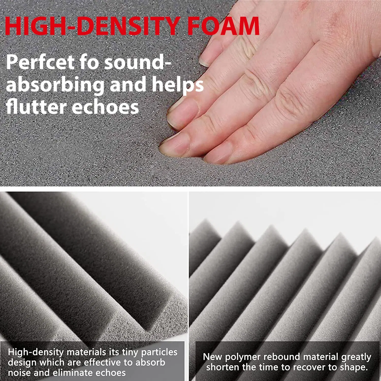 Modern Wedge Acoustic Foam Panels Polyurethane Materials for Noise Reduction Soundproof Recording Studio KTV Office Modern Workspace