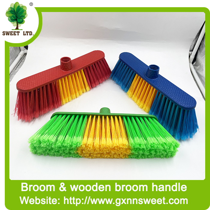 Cheap Household Items Soft Bristle Plastic Broom for Outdoor and Home Cleaning