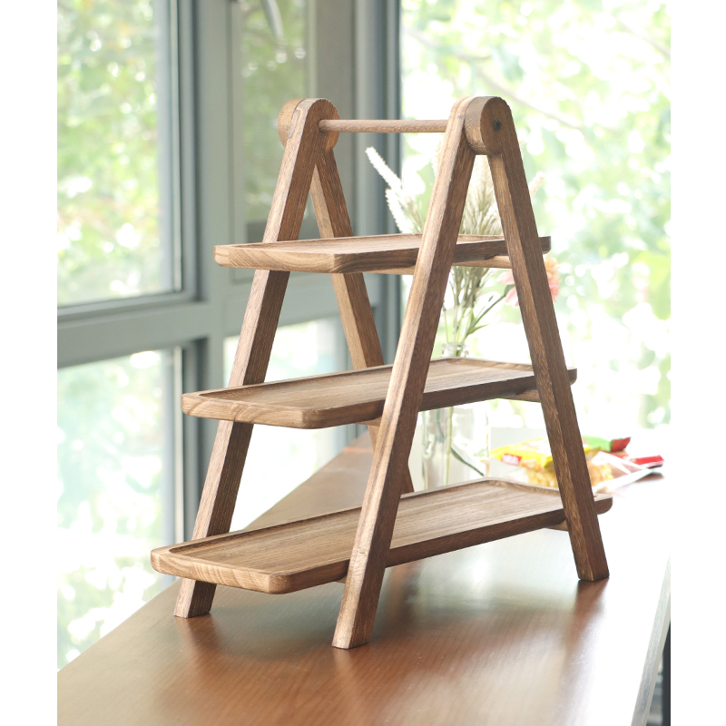 Elegant 3-Tier Wooden Cake Stand for Desserts and Cupcakes