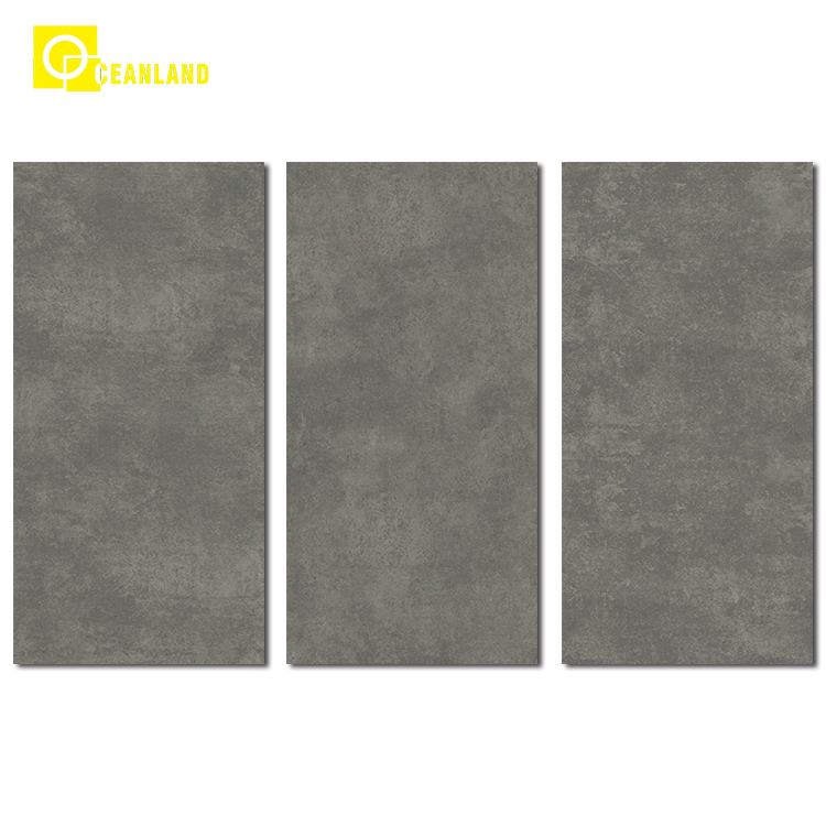 Dark Grey Ceramic Polished Floor Thin Full Body Porcelain Flooring Tile 800X1400