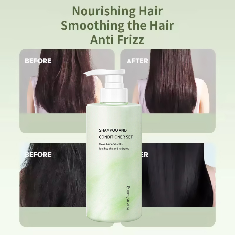 Best Price Customized 800ml Shampoo Lotion Bottle Private Label Hair Shampoo Set with Custom Logo Print Cosmetic Packaging for Shampoo