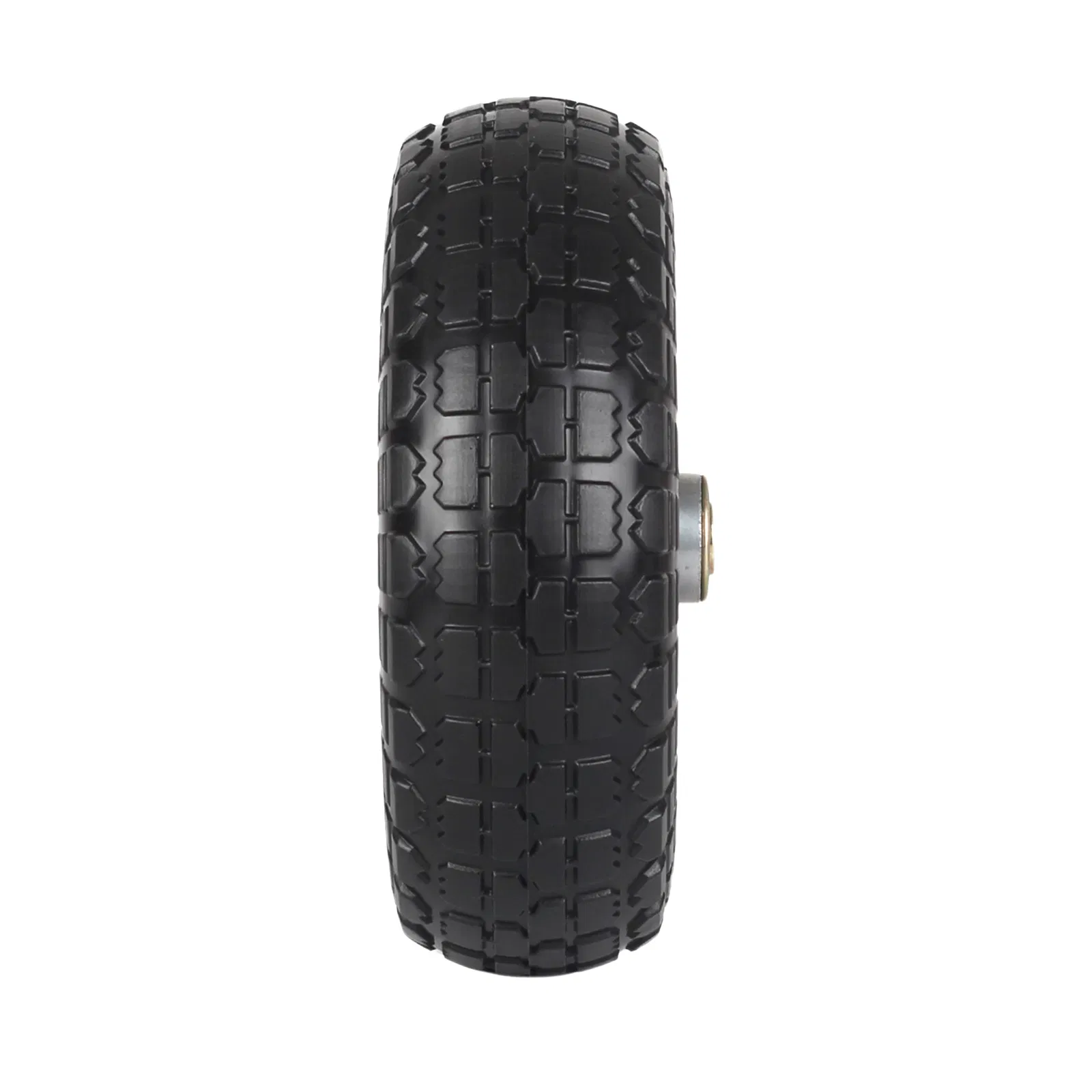 10 Inch 4.10/3.50-4 Flat Free Polyurethane PU Foam Tire and Wheel for Generator Lawnmower Hand Truck Garden Wagon Cart