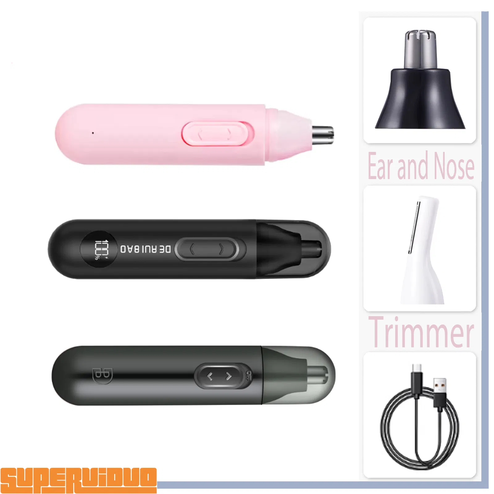 Smart Digital LED Display Electric Nose Hair Trimmer