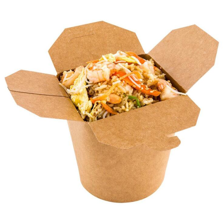 Disposable Round Bottom Kraft Paper Noodle Soup Bowl