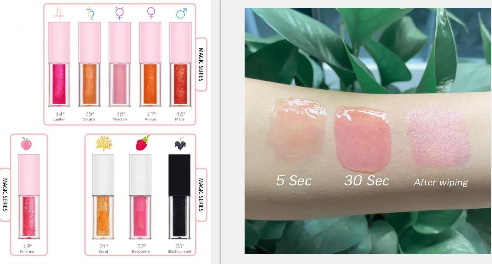 Private Label Vegan Pink High Quality Clear Color Changing Lip Plumper Oil