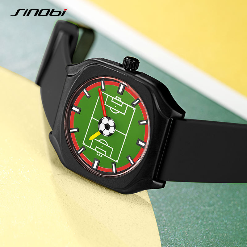 Wristwatches for Men Women Fashion Football Dial Unisex Silicone Waterproof Sports Watches