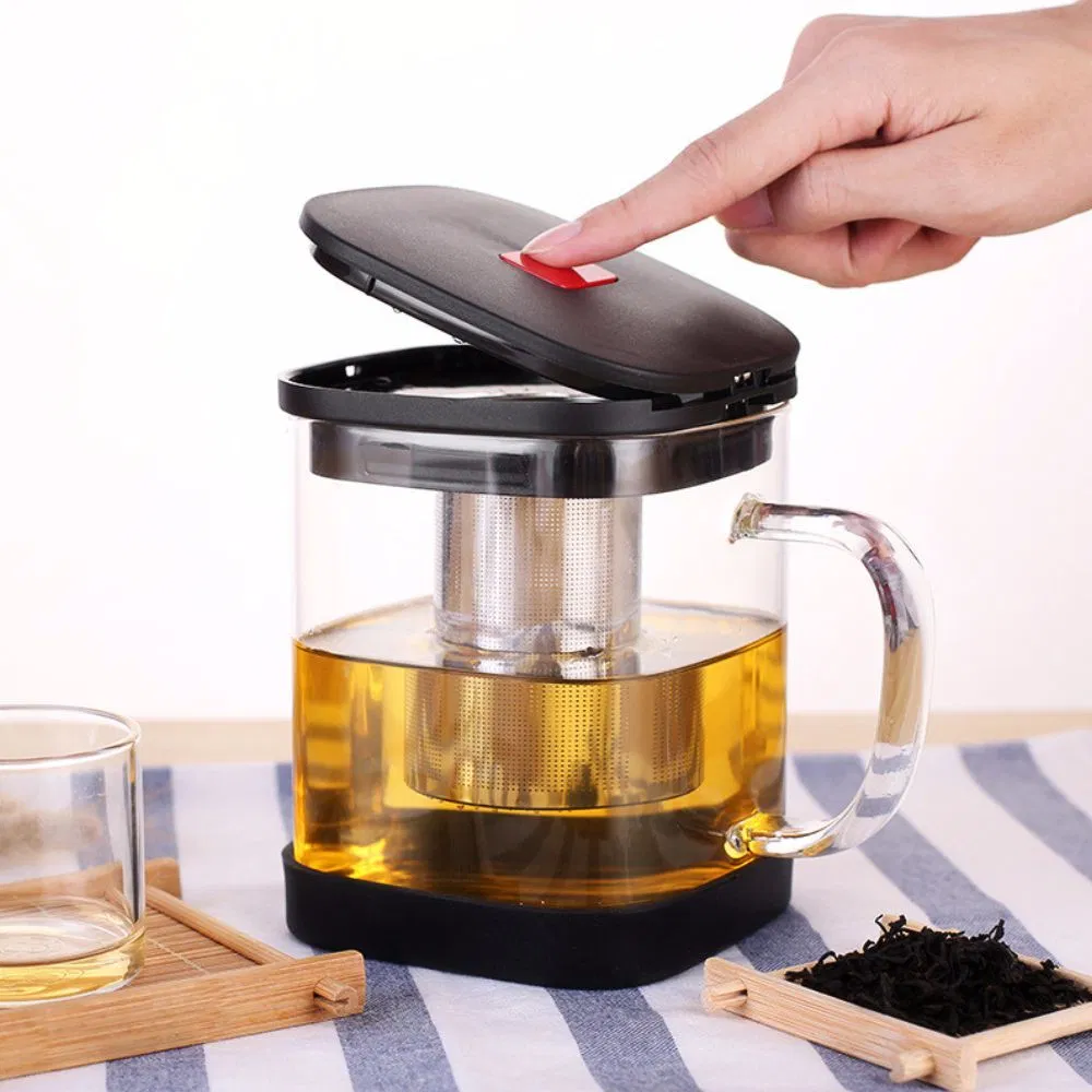 Heat Resistant Square Glass Teapot with Tea Infuser Puer Wbb27310
