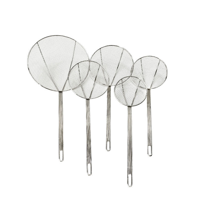 19 Inch Nickel-Plated Mesh Skimmer Stainless Steel Strainer Skimmer Kitchen Utensils Wire Strainer