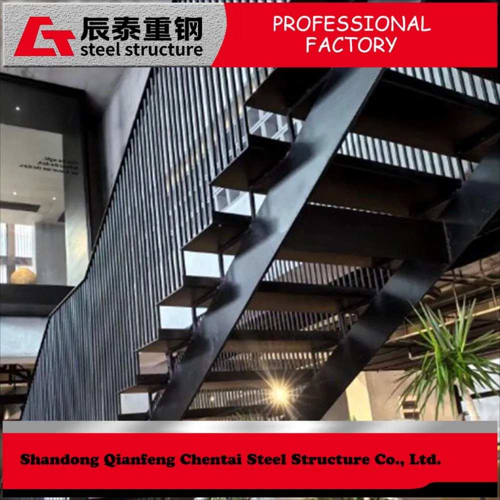 Modern Straight Design Indoor Steel Structure Floating Staircase